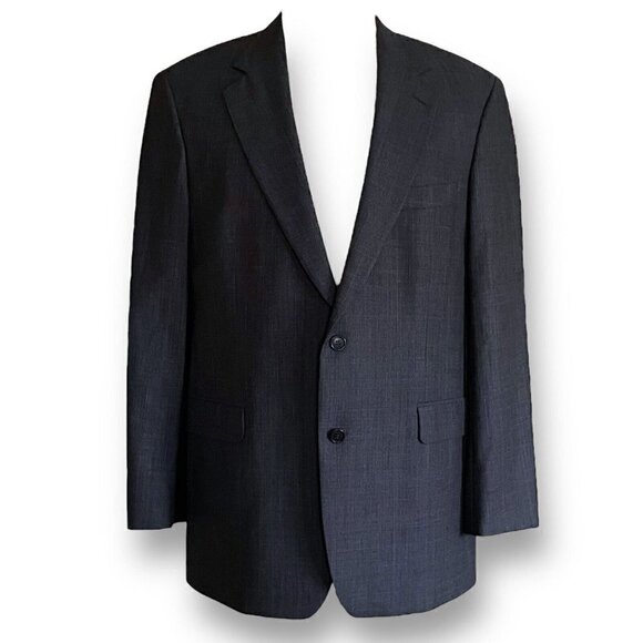 Brooks Brothers 346 Mens Blazer Sz 42R Gray Glen Plaid Stretch Wool Two Button